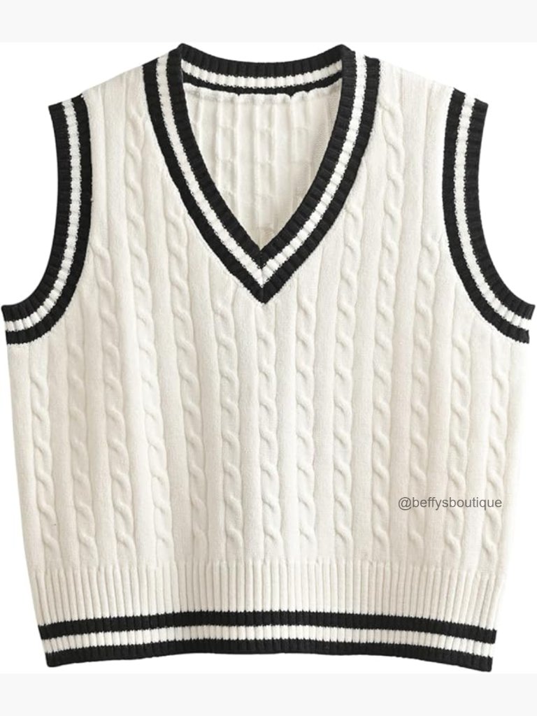 Preppy Y2k Argyle Cropped Sweater Vest V-Neck Sleeveless Knit Top